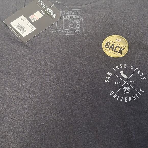 NEW SJSU SAN JOSE STATE UNIVERSITY USCAPE GREY T-SHIRT - L - Picture 3 of 4